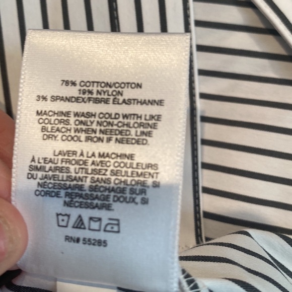 Express original fit size S black and white striped button-down shirt - Picture 5 of 5